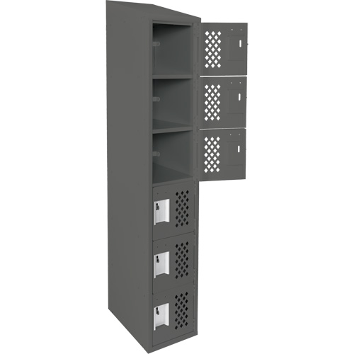 Assembled Lockerettes Clean Line Perforated Economy Lockers, 6 -tier, 18" x 72" x 12", Steel Ontario Packaging