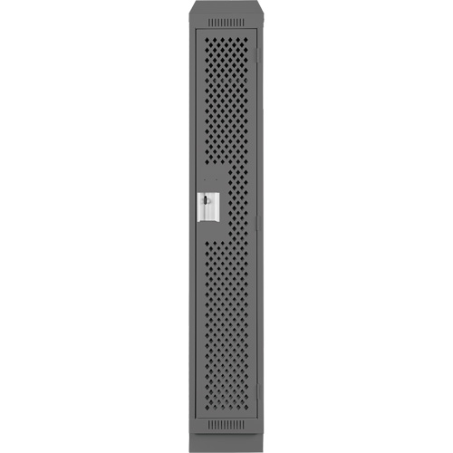 Clean Line Lockers, 12" x 15" x 82", Steel, Charcoal, Rivet (Assembled), Perforated Ontario Packaging