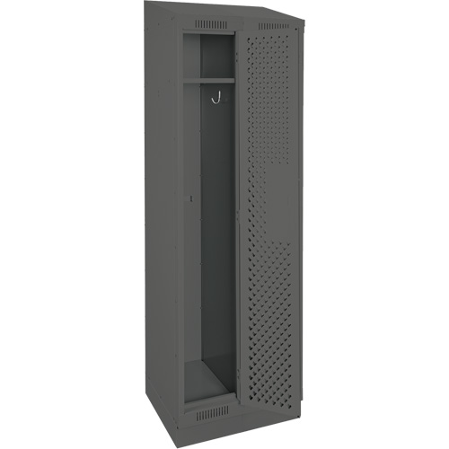 Clean Line Lockers, Bank of 2, 24" x 18" x 82", Steel, Charcoal, Rivet (Assembled), Perforated Ontario Packaging