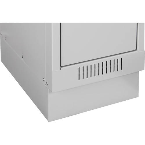 Clean Line Economy Lockers Recessed Base, 2 Banks, 4" H x 24" W x 18" D, Grey, Steel Ontario Packaging