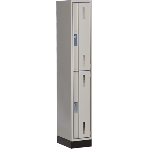 Concorde Heavy-Duty Lockers, 2 -tier, 12" x 18" x 76", Steel, Grey, Welded (Assembled) Ontario Packaging
