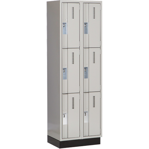 Casiers robustes Concorde, 3 niveaux, Bloc de 2, 24" x 18" x 76", Acier, Gris, Soud&eacute; (assembl&eacute;) Ontario Packaging