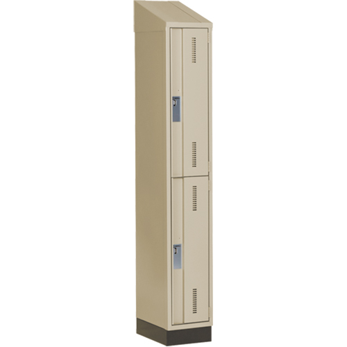 Concorde Heavy-Duty Lockers, 2 -tier, 12" x 18" x 82", Steel, Beige, Welded (Assembled) Ontario Packaging