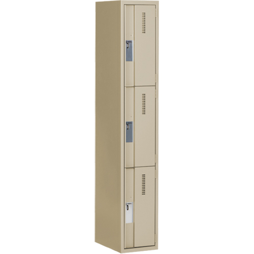 Casiers robustes Concorde, 3 niveaux, 12" x 18" x 72", Acier, Beige, Soud&eacute; (assembl&eacute;) Ontario Packaging