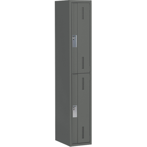 Concorde Heavy-Duty Lockers, 2 -tier, 12" x 18" x 72", Steel, Charcoal, Welded (Assembled) Ontario Packaging