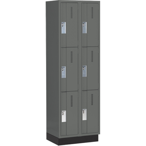 Casiers robustes Concorde, 3 niveaux, Bloc de 2, 24" x 18" x 76", Acier, Charbon, Soud&eacute; (assembl&eacute;) Ontario Packaging