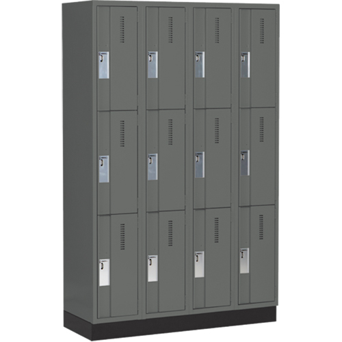 Casiers robustes Concorde, 3 niveaux, Bloc de 4, 48" x 18" x 76", Acier, Charbon, Soud&eacute; (assembl&eacute;) Ontario Packaging