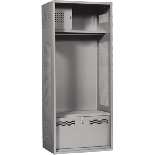 Gear Locker, Steel, 24" W x 24" D x 72" H, Grey Ontario Packaging