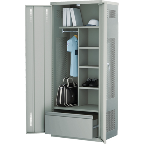 Deluxe Gear Locker, Steel, 36" W x 24" D x 72" H, Grey Ontario Packaging
