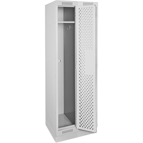Clean Line Lockers, Bank of 2, 24" x 12" x 76", Steel, Grey, Rivet (Assembled), Perforated Ontario Packaging