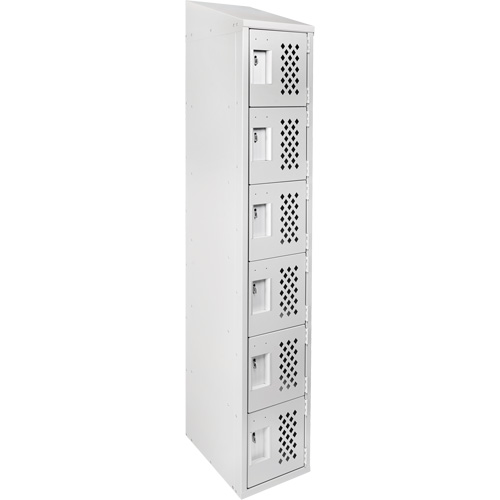 Assembled Lockerettes Clean Line Perforated Economy Lockers, 6 -tier, 18" x 72" x 12", Steel Ontario Packaging