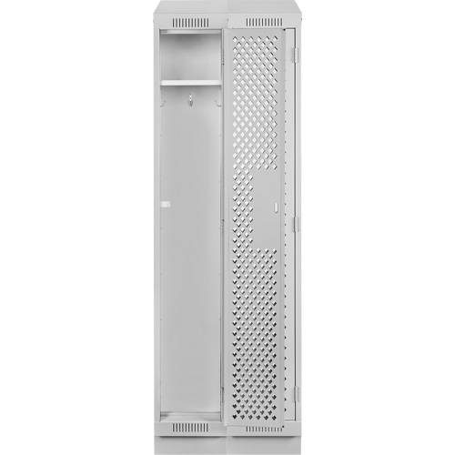 Clean Line Lockers, Bank of 2, 24" x 18" x 82", Steel, Grey, Rivet (Assembled), Perforated Ontario Packaging