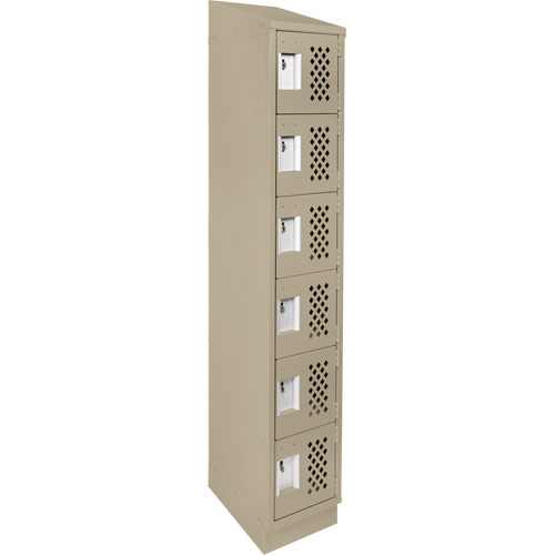 Assembled Lockerettes Clean Line Perforated Economy Lockers, 6 -tier, 18" x 72" x 12", Steel Ontario Packaging