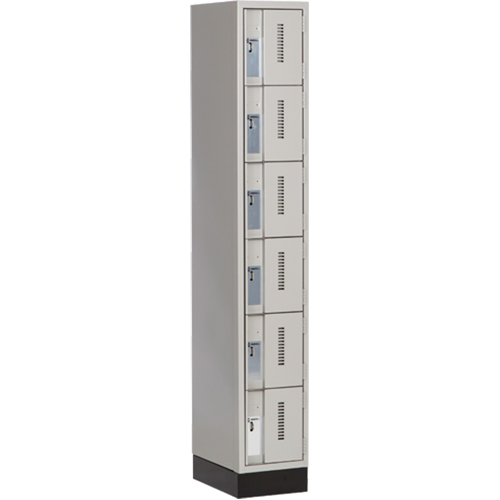 Concorde Heavy-Duty Lockers, 6 -tier, 12" x 18" x 76", Steel, Grey, Welded (Assembled) Ontario Packaging