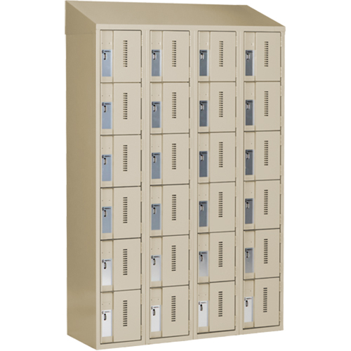 Casiers robustes Concorde, 6 niveaux, Bloc de 4, 48" x 18" x 78", Acier, Beige, Soud&eacute; (assembl&eacute;) Ontario Packaging
