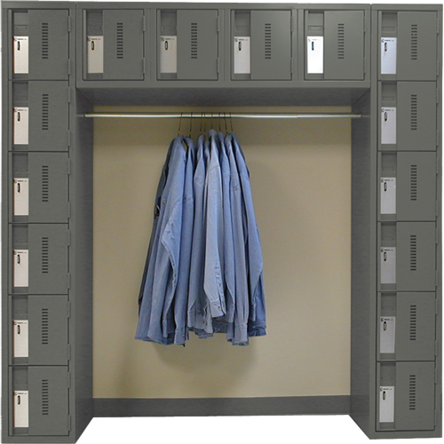 Archettes Concorde Heavy Duty Lockers, 16 -tier, Bank of 3, 18" x 72" x 72", Steel Ontario Packaging