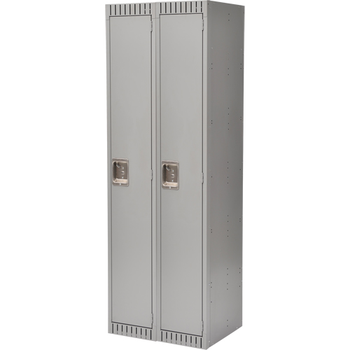 Lockers, Bank of 2, 24" x 18" x 72", Steel, Grey, Knocked Down Ontario Packaging