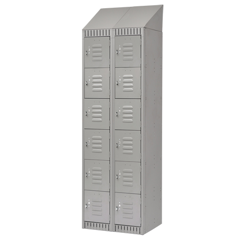 Casiers, 6 niveaux, Bloc de 2, 24" x 18" x 82", Acier, Gris, D&eacute;mont&eacute; Ontario Packaging