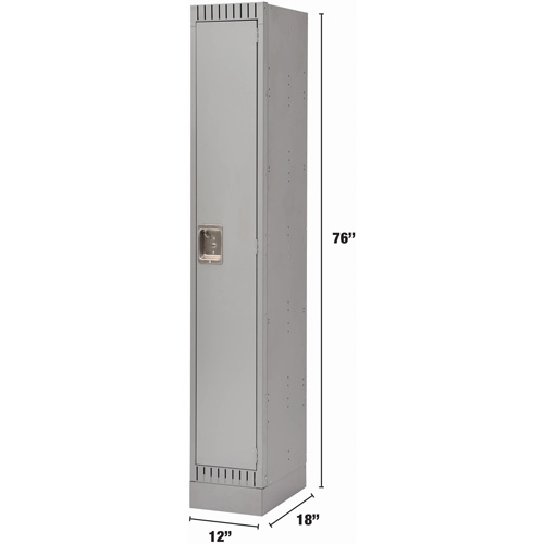 Lockers, 12" x 18" x 76", Steel, Grey, Knocked Down Ontario Packaging