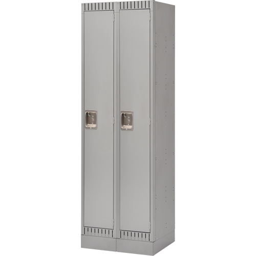 Assembled Lockers, Bank of 2, 24" x 18" x 72", Steel, Grey, Rivet (Assembled) Ontario Packaging