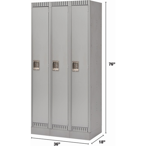 Casiers, Bloc de 3, 36" x 18" x 76", Acier, Gris, D&eacute;mont&eacute; Ontario Packaging