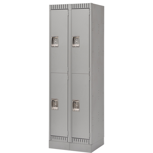 Casiers assembl&eacute;s, 2 niveaux, Bloc de 2, 24" x 18" x 72", Acier, Gris, Rivet (assembl&eacute;) Ontario Packaging