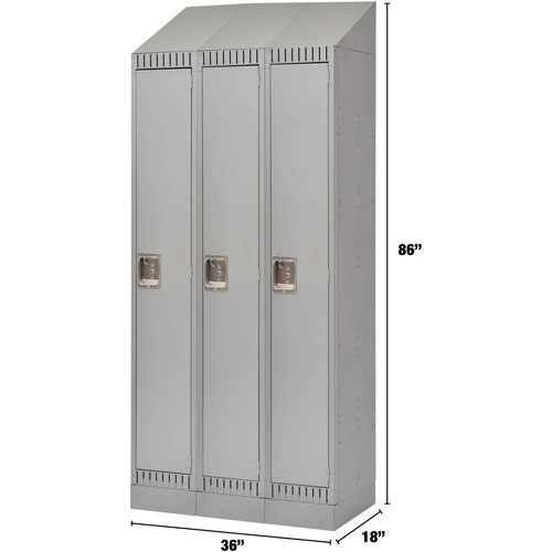 Casiers, Bloc de 3, 36" x 18" x 86", Acier, Gris, D&eacute;mont&eacute; Ontario Packaging