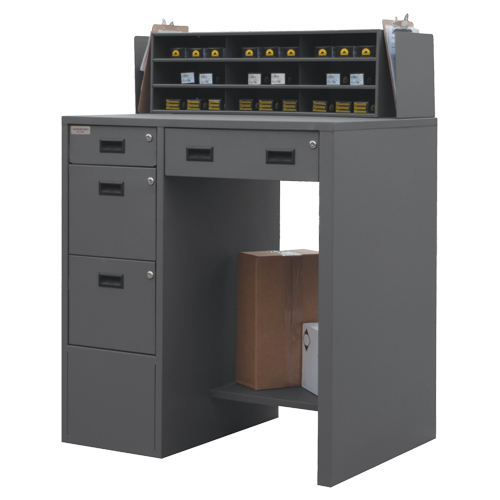 Shop Desk, 39" W x 29" D x 53" H, Grey Ontario Packaging