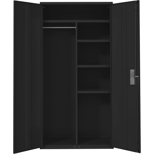 Armoire de rangements combin&eacute;s, Acier, 6 Tablettes, 72" h x 36" la x 18" P, Noir Ontario Packaging