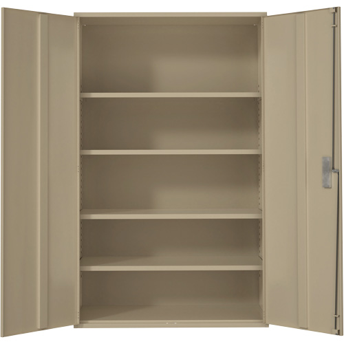 Armoire de rangement Hi-Boy tr&egrave;s large, Acier, 4 Tablettes, 72" h x 48" la x 24" P, Beige Ontario Packaging