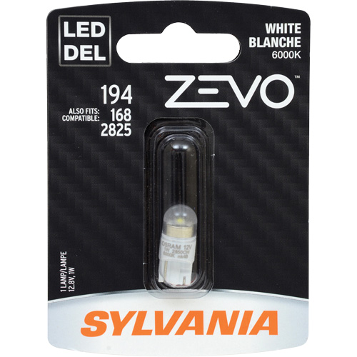 195 Mini-ampoule automobile Zevo, DEL, 0,7 W, Blanc Ontario Packaging