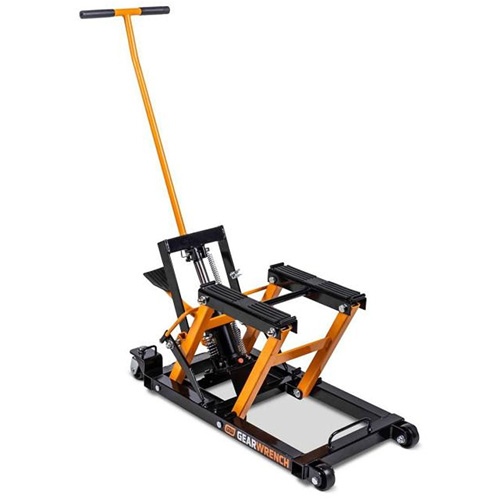 ATV and Motorcycle Jack, 0.75 Ton(s) Capacity, 4-2/3" Lowered, 14-1/2" Raised, Manual Hydraulic Ontario Packaging
