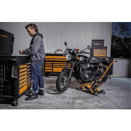 ATV and Motorcycle Jack, 0.75 Ton(s) Capacity, 4-2/3" Lowered, 14-1/2" Raised, Manual Hydraulic Ontario Packaging