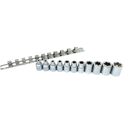 Jeu de douilles Flat-Cut E-"Star", 11 Morceaux, Prise de 3/8" Ontario Packaging