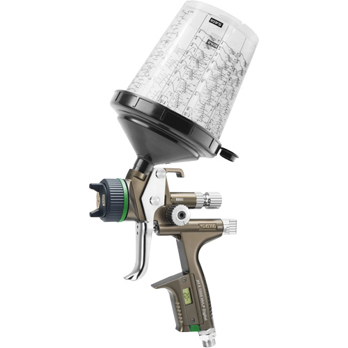 Pistolet de peinture de premi&egrave;re qualit&eacute; pour peinture automobile avec psi num&eacute;rique X5500 HVLP 1,4 I RPS D, Entr&eacute;e d'air 1/4" NPT, 15,19 pi³/min, Capacit&eacute; 0,6 L/0,9 L, 0,17 psi Ontario Packaging