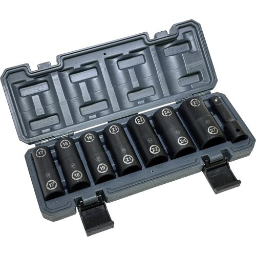 Double-Ended Hex & Twist Socket Set with Case, 8 Pieces, 1/2" Drive Size Ontario Packaging