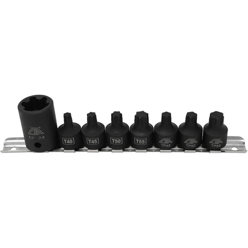 Jeu de douilles/embouts de boulon de caisse de camionnettes, 8 Morceaux, Prise de 1/2"/3/8" Ontario Packaging