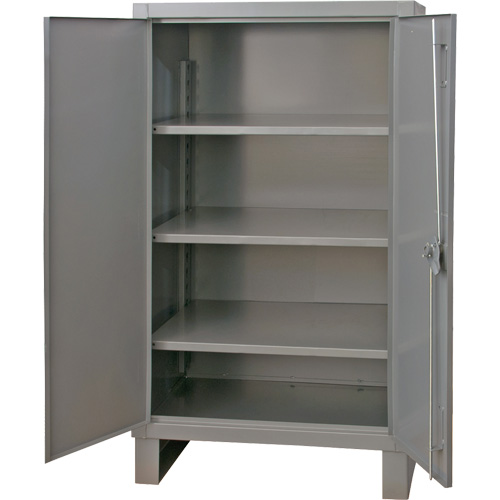 Armoire tr&egrave;s robuste, Acier, 3 Tablettes, 66" h x 48" la x 24" P, Gris Ontario Packaging