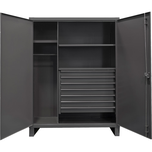 Extra Heavy-Duty Wardrobe Cabinet, Steel, 48" W x 24" D x 78" H, Grey Ontario Packaging