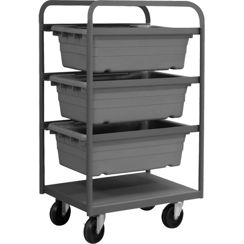Mobile Tub Rack, Double-sided, 3 bins, 26" W x 18" D x 42" H Ontario Packaging