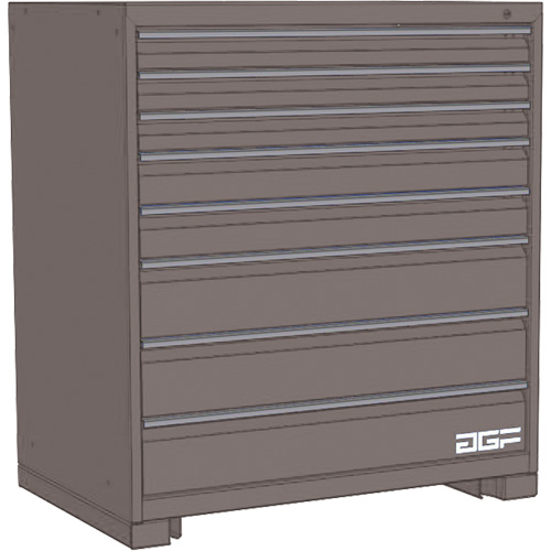 Modular Drawer Cabinet, 8 Drawers, 36" W x 28" D x 40" H, Grey Ontario Packaging