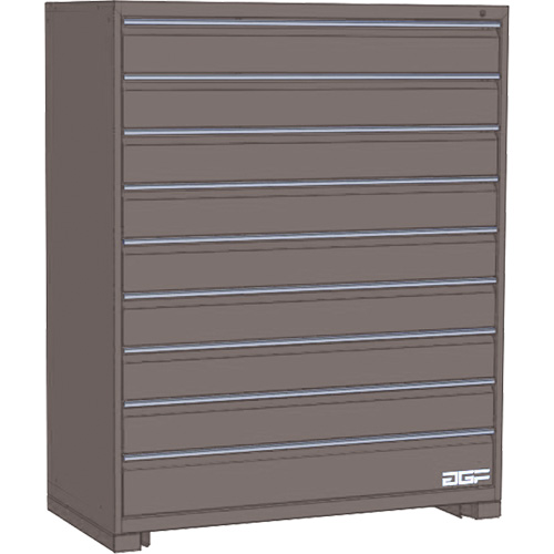 Modular Drawer Cabinet, 9 Drawers, 60" W x 24" D x 60" H, Grey Ontario Packaging