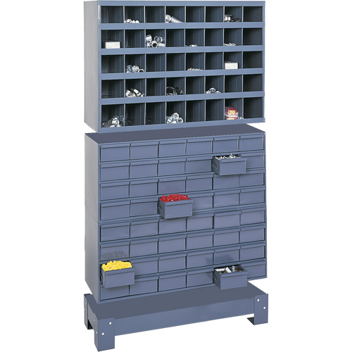 Unit&eacute; de stockage modulaire pour petites pi&egrave;ces, Acier, 48 tiroirs, 33-3/4" x 12-1/4" x 58-3/8", Gris Ontario Packaging
