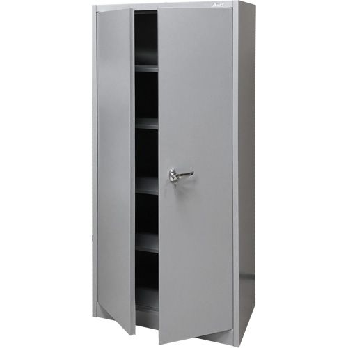 Storage Cabinet, Steel, 4 Shelves, 66" H x 30" W x 15" D, Grey Ontario Packaging