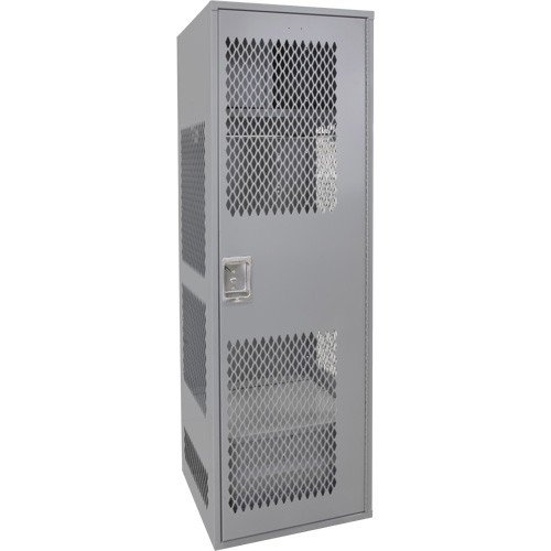 Gear Locker with Door, Steel, 24" W x 24" D x 72" H, Grey Ontario Packaging
