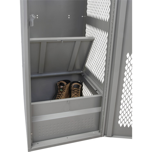 Gear Locker with Door, Steel, 24" W x 24" D x 72" H, Grey Ontario Packaging