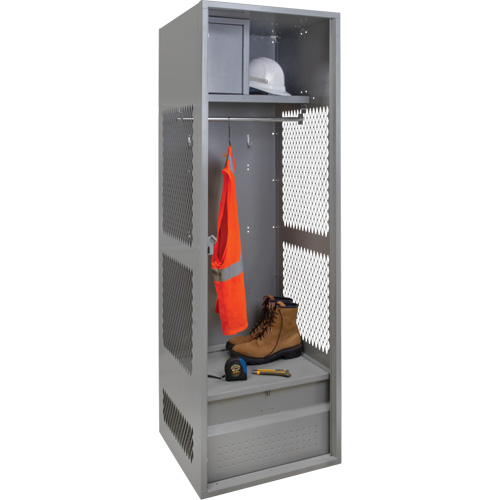 Gear Locker, Steel, 24" W x 24" D x 72" H, Grey Ontario Packaging