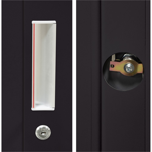 Combination Storage Cabinet, 36" W x 18" D x 72" H, Black Ontario Packaging