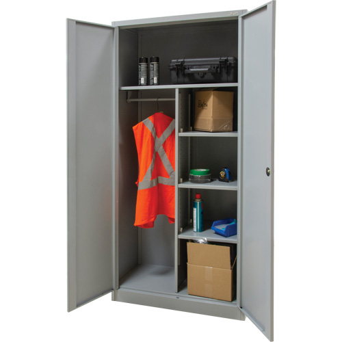 Combination Storage Cabinet, 36" W x 18" D x 72" H, Grey Ontario Packaging