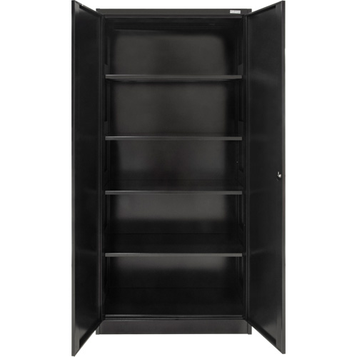 Armoire de rangement Hi-Boy, Acier, 4 Tablettes, 72" h x 36" la x 18" P, Noir Ontario Packaging